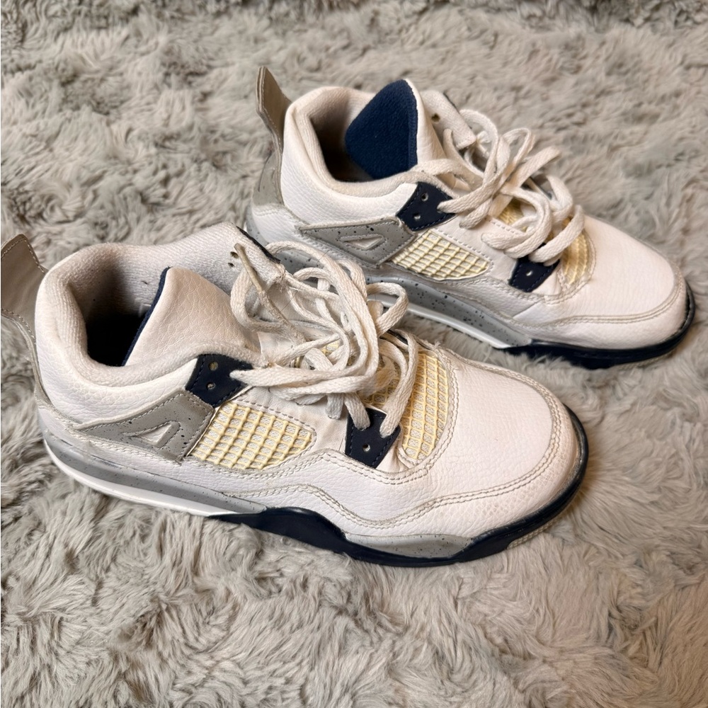 Jordan Kids White and Navy Sneakers